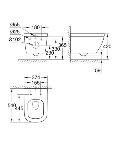 Унитаз подвесной Grohe Euro Ceramic (3932800H)