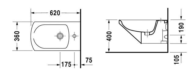 Биде подвесное Duravit Caro (290150000)
