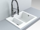 Кухонна мийка гранітна Fancy Marble Arizona, 60x50, білий (105060001)