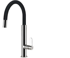 Змішувач для кухні Elleci Dove Plus, одноважільний, хром-чорний (DOVE PLUS BLACK 86/FULL)
