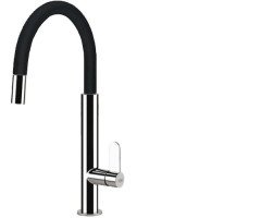 Смеситель для кухни Elleci Dove Plus, однорычажный, хром-черный (DOVE PLUS BLACK 86/FULL)