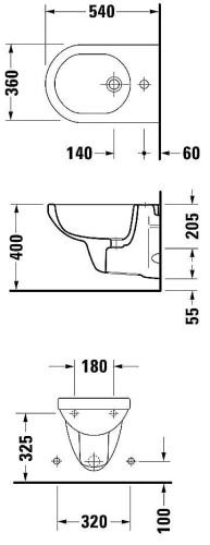 Біде підвісне Duravit Happy D (256150000)