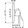 Cмеситель для душа Axor Uno, однорычажный, хром (38625000)
