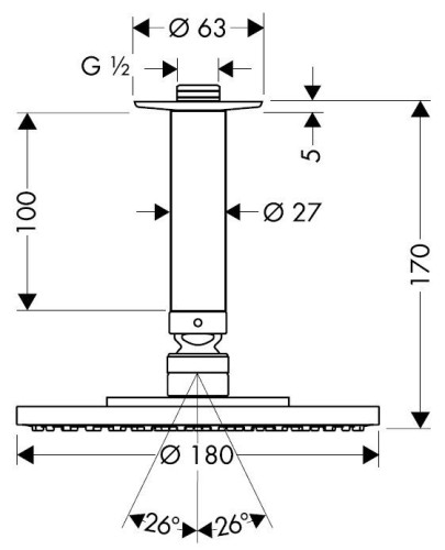 Верхний душ Hansgrohe Raindance Air (27478000)