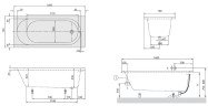 Ванна акрилова Villeroy&Boch O.novo, 160х70 (UBA160CAS2V-01)
