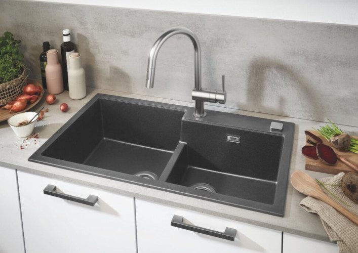 Кухонная мойка гранитная Grohe K500, 86x50, серый (31649AT0)