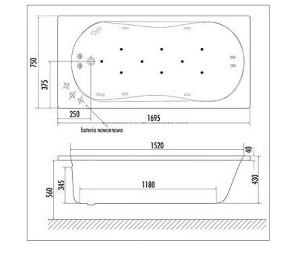 Ванна акриловая Excellent Clesis Lux, 170x75 (WAEX.CLL17WH)