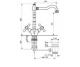 Cмеситель для умывальника Emmevi Deco Old, двухвентильный, медь (RA12613)