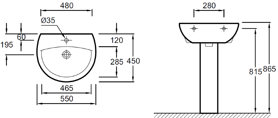 Умывальник подвесной Jacob Delafon Patio, 55 (E4158NG-00)
