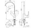 Смеситель для кухни KFA Armatura Korund, однорычажный, хром (4003-915-00)