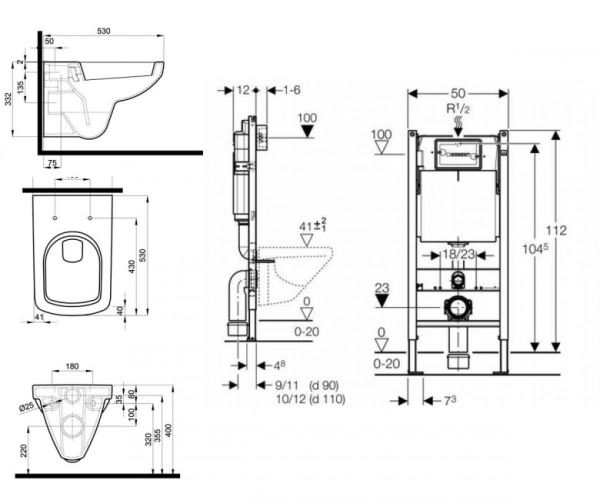 Комплект: Унитаз Kolo Nova Pro Rimfree + Инсталляция Geberit Duofix Delta + Крышка Soft-Close + Клавиша Delta 11 (M39018000+458.126.00.1+M30116000+115.120.21.1)