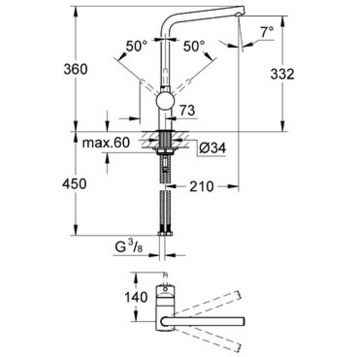 Змішувач для кухні Grohe Minta, одноважільний, хром (31375000)
