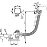 Злив-перелив для ванни Ravak City 800 B H/K, напівавтомат (X01504)