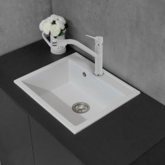Кухонная мойка гранитная Fancy Marble Oregon, 59x50, белый (108060001)