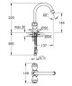 Cмеситель для умывальника Grohe Costa, двухвентильный, хром (21338001)