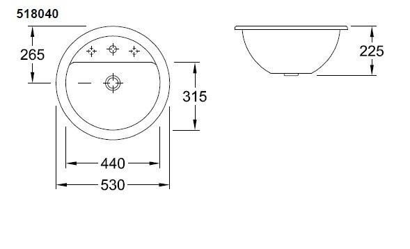 Умывальник врезной Villeroy&Boch Loop&Friends, 44 (618043R3)