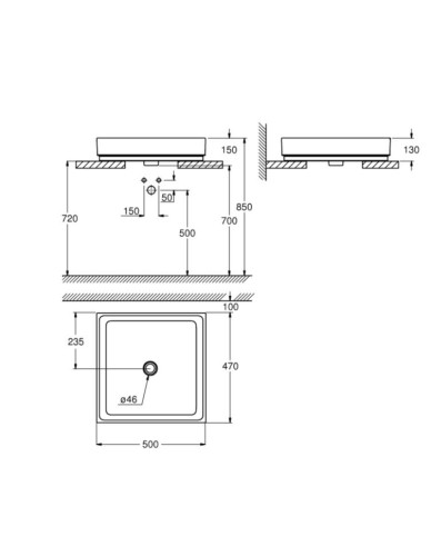 Умывальник накладной Grohe Cube Ceramic, 50 (3948100H)
