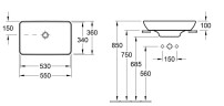 Умывальник накладной Villeroy&Boch Venticello, 55 (41135501)