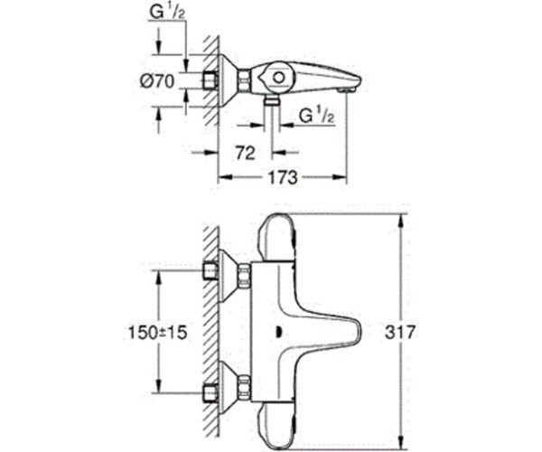 Термостат Grohe Grohtherm 1000 New, хром (34155003)