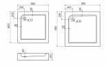 Душовий піддон Kolo Standard Plus, 80x80 (XBK1480000)