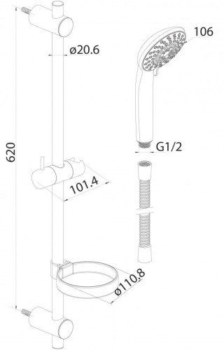 Душовий гарнітур Damixa Space Plus (760100200)