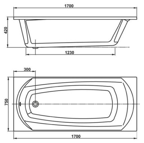Ванна акрилова Vagnerplast Briana, 170х75 (VPBA170BRI2X-01)