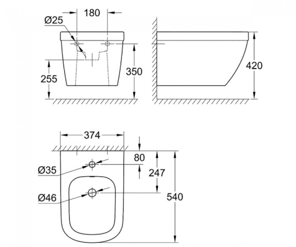 Биде подвесное Grohe Euro Ceramic (3920800H)