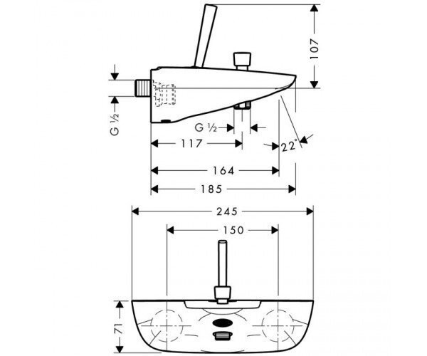 Змішувач для ванни Hansgrohe PuraVida, джойстик, хром (15472000)