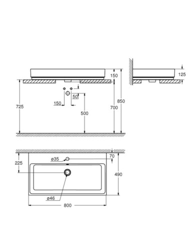 Умывальник накладной Grohe Cube Ceramic, 80 (3947600H)