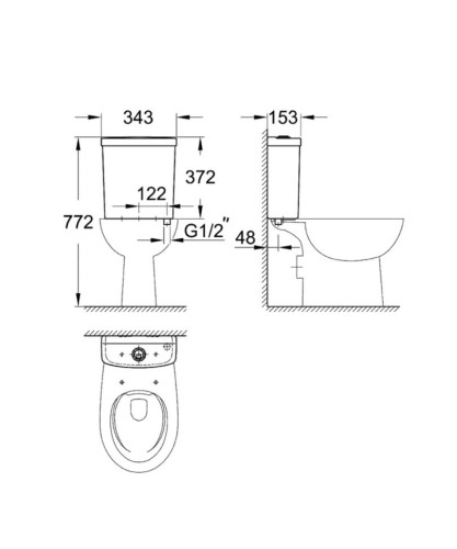 Бачок для унитаза Grohe Bau Ceramic (39436000)