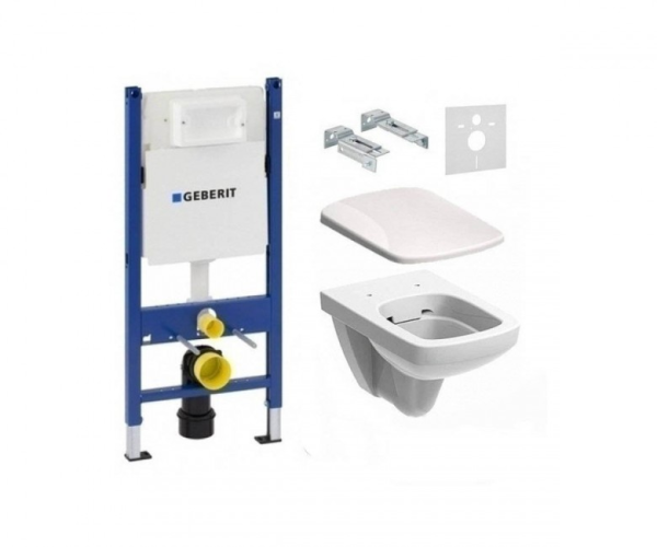 Комплект: Унітаз Kolo Nova Pro Rimfree + Інсталяція Geberit Duofix Delta + Кришка Soft-Close + Клавіша Delta 21 (M39018000+458.126.00.1+M30116000+115.125.11.1)