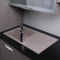 Кухонная мойка гранитная Fancy Marble Tennessee, 78x43, песочный (106087001)
