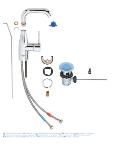 Cмеситель для умывальника Grohe Essence, однорычажный, хром (23462001)