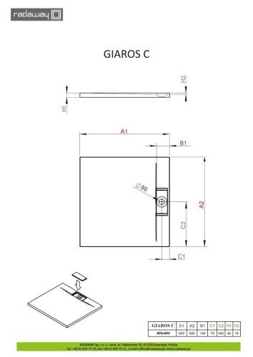 Душевой поддон Radaway Giaros C, 100x100 (M3GRC1010)