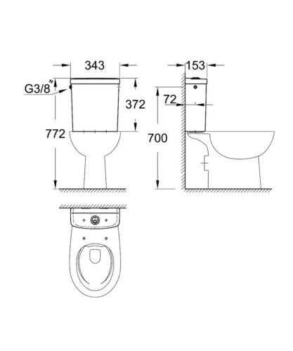 Бачок для унитаза Grohe Bau Ceramic (39437000)