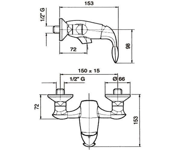 Cмеситель для душа Emmevi Trilly, однорычажный, бордо (CRO51002)