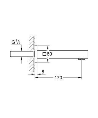Вилив Grohe Universal Cube, хром (13303000)