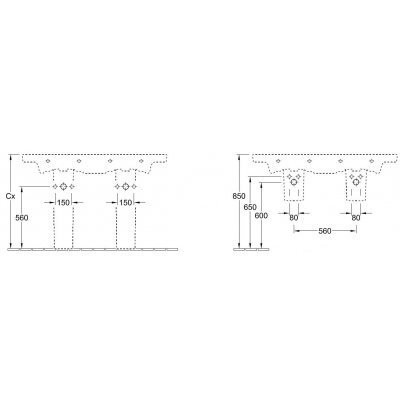 Умывальник подвесной Villeroy&Boch Subway 2.0, 130 (7175D0R1)