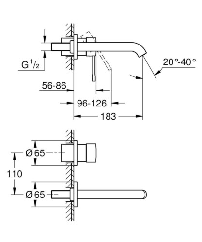 Cмеситель для умывальника Grohe Essence, однорычажный, хром (19408001)