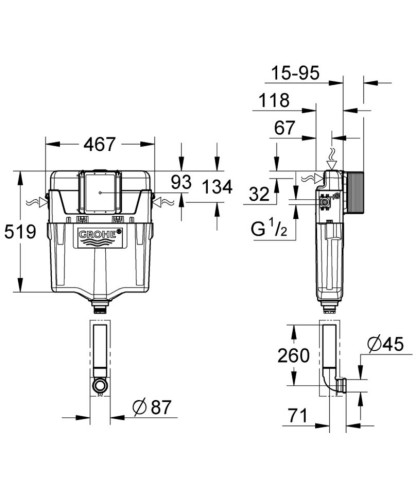 Бачок для унітазу Grohe GD2 (38661000)