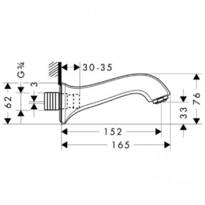 Излив Hansgrohe Metris Classic, хром (13413000)