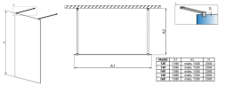 Душова стінка Radaway Walk-In Modo New I 160 (388164-01-01)