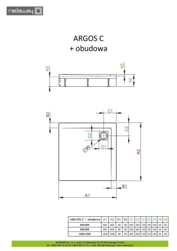 Душовий піддон Radaway Argos C, 100x100 (4ACN1010-02)