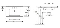 Умивальник підвісний Villeroy&Boch Subway 2.0, 80 (71758GR1)