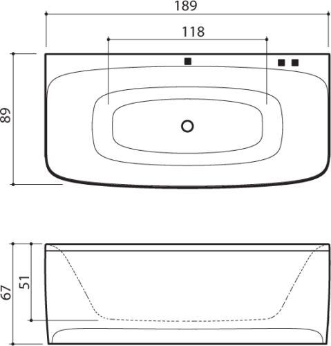 Ванна з гідромасажем Balteco Loop, 189x89 (LOOP)