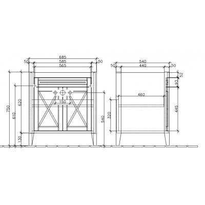 Тумба під умивальник Villeroy&Boch Hommage, 69 (899500R2)