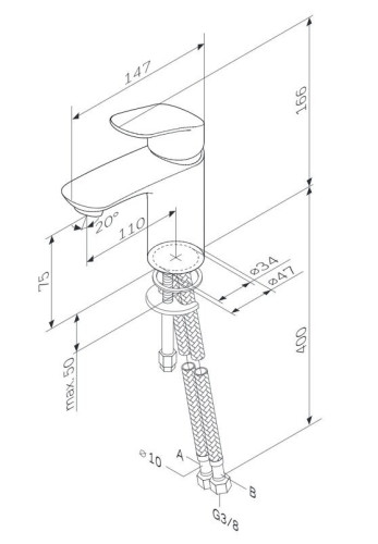 Cмеситель для умывальника AM.PM Like, однорычажный, хром (F8093000)