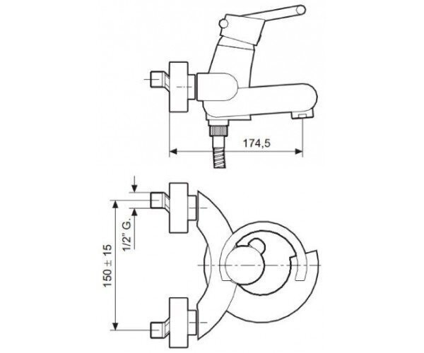 Смеситель для ванны Emmevi Twist, однорычажный, синий (CBL6601)
