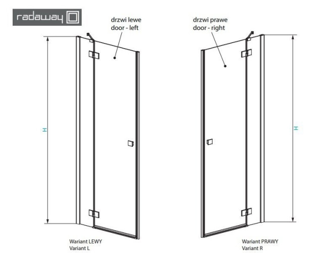 Душевые двери Radaway Essenza New DWJ 80L, левые (385012-01-01L)
