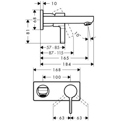 Cмеситель для умывальника Hansgrohe Metris S, однорычажный, хром (31162000)